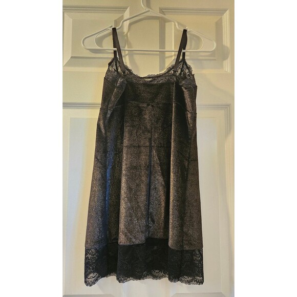 Adore Me Lingerie Top Velvet Black & Gold Size Medium Tank Top Lace Soft Sexy - Picture 4 of 7